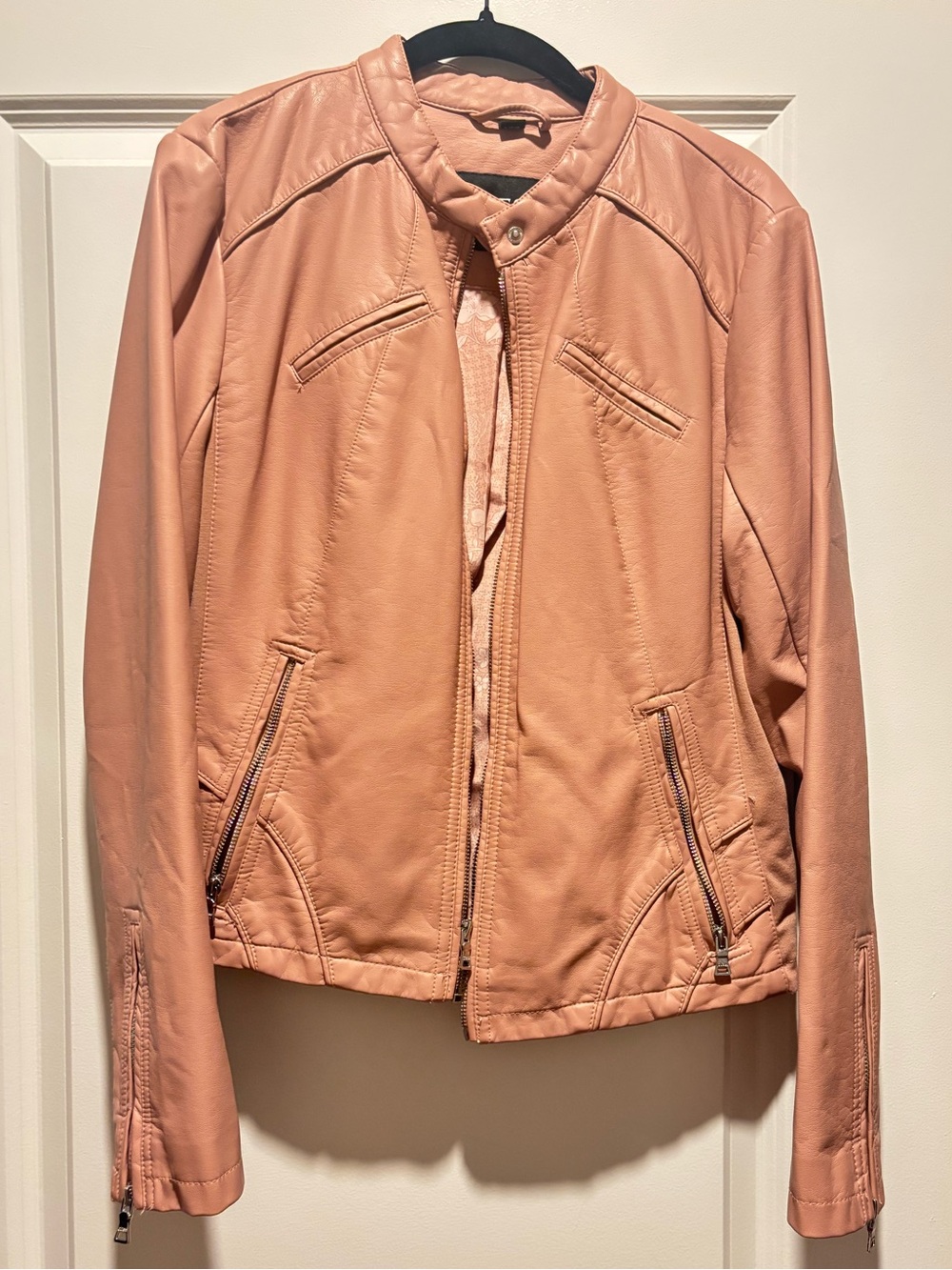 Pink Guess Faux Leather Jacket